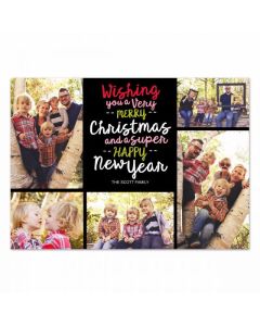 Super Happy Customized Photo Christmas Card