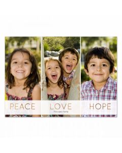 Peace Love Hope Customized Photo Holiday Card