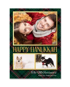 Plaid Happy Hanukkah Card