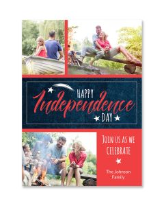 Red 4th of July Invitation Card