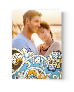 Modern Paisley Customized Photo Card