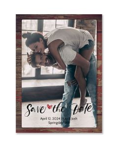 Wood Save The Date Wedding Card