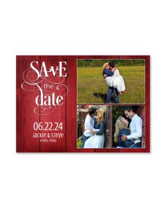 Red Barn Save the Date Wedding Card