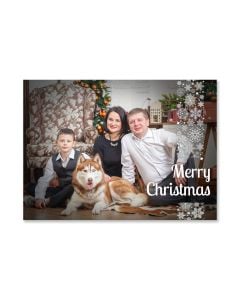 Snowflakes Stripe Merry Christmas Card