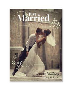 Just Married Script Wedding Announcement Card