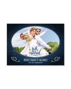 Denim Just Married Wedding Announcement Card